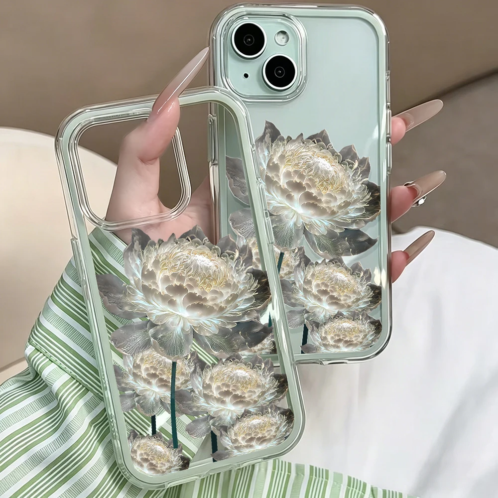 Epiphyllum-Blumen Transparente Handyhülle für iPhone 17 13 16 15 11 12 14 Pro Max 17 Air XR X Hülle Silikon Weiche TPU Stoßfeste Abdeckung – Detail 5