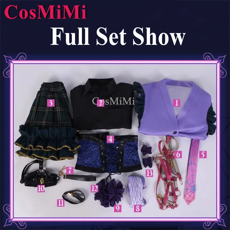 CosMiMi 인기 애니메이션 Vtuber 니지산지 XSOLEIL 멜로코 교란 코스프레 코스튬, 니티 러블리 복장, 카니발 파티 역할 놀이 의류