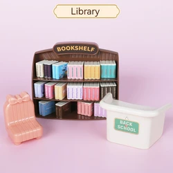 1PC girl toys 1:12 display miniature landscape cute simulation bookshelf set