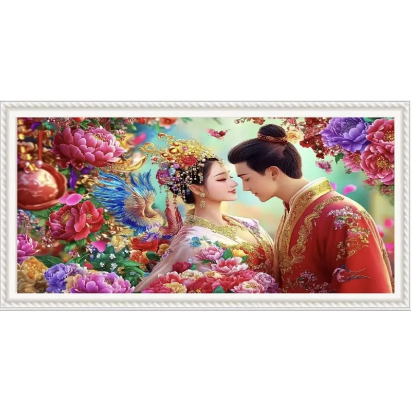 

9CT 120x66 см свадебный предварительно напечатанный набор для вышивки крестом «сделай сам», набор для рукоделия, нить, игла, поделки