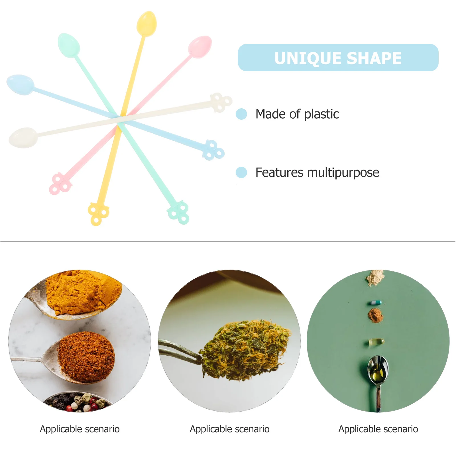 

30 Pcs Mini Coffee Spoons Long Beverages Stirrer Plastic Scoops Bar Tools Small Condiment Spoons Yogurt Jam Mixer