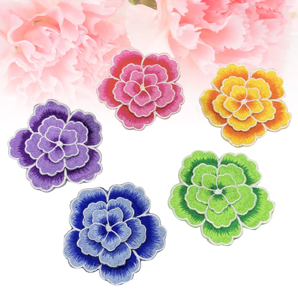 

5Pcs Cartoon Embroidery Patches DIY 3D Flower Applique for Clothing Bags Jackets Party Dance Cosplay Cloth Decoration