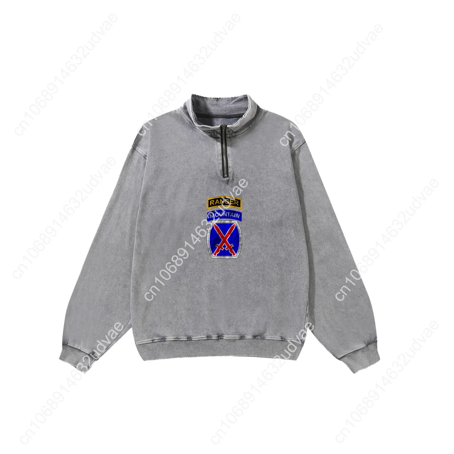 10th Mountain MTN Division Patch Range 레트로 스웨트셔츠 남성 여성 청소년 빈티지 풀오버 하프 커스텀 메이드 탑스 슬리브드 티셔츠
