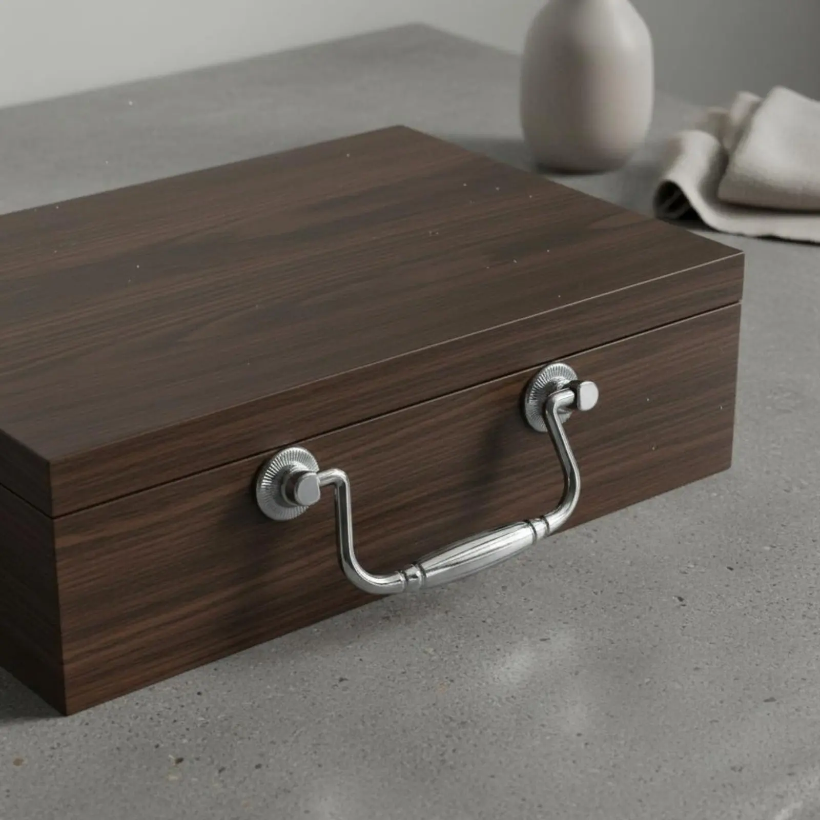 Tirador vintage pulido de zinc para muebles, herraje fácil de instalar