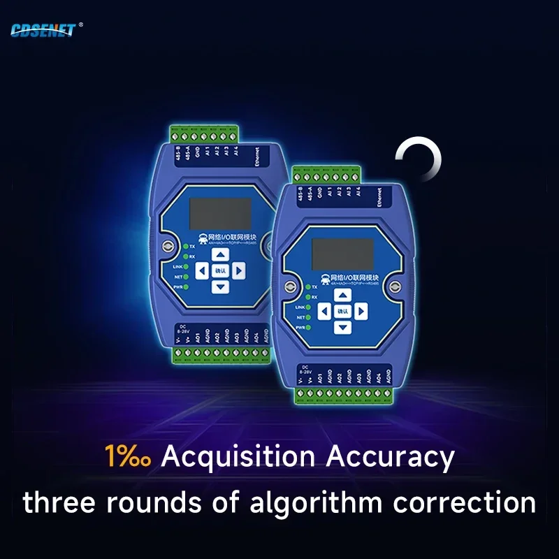 4AI+ 4AO RS485 Etherent Switch Value Acquisition Controller  I/O Networking Module CDSENET ME31-XAXA0404 ModBus TCP RTU8-28V