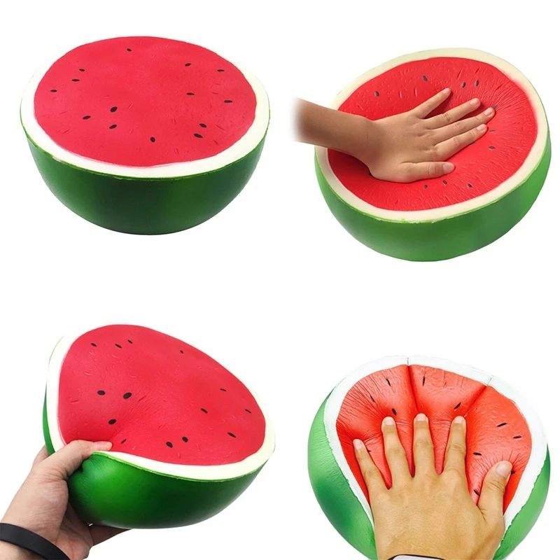 Anti-stress Cute Squishy Slow Rising Giant Squishy Simulation Fruits Watermelon Squishi PU Squishy Poo Toys 10X5CM