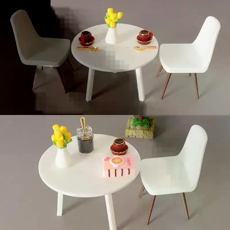 1/12 Miniaturowe krzesło do domku dla lalek, model mebla, akcesoria do dekoracji domku dla lalek, zabawki do udawania dla dzieci, prezent