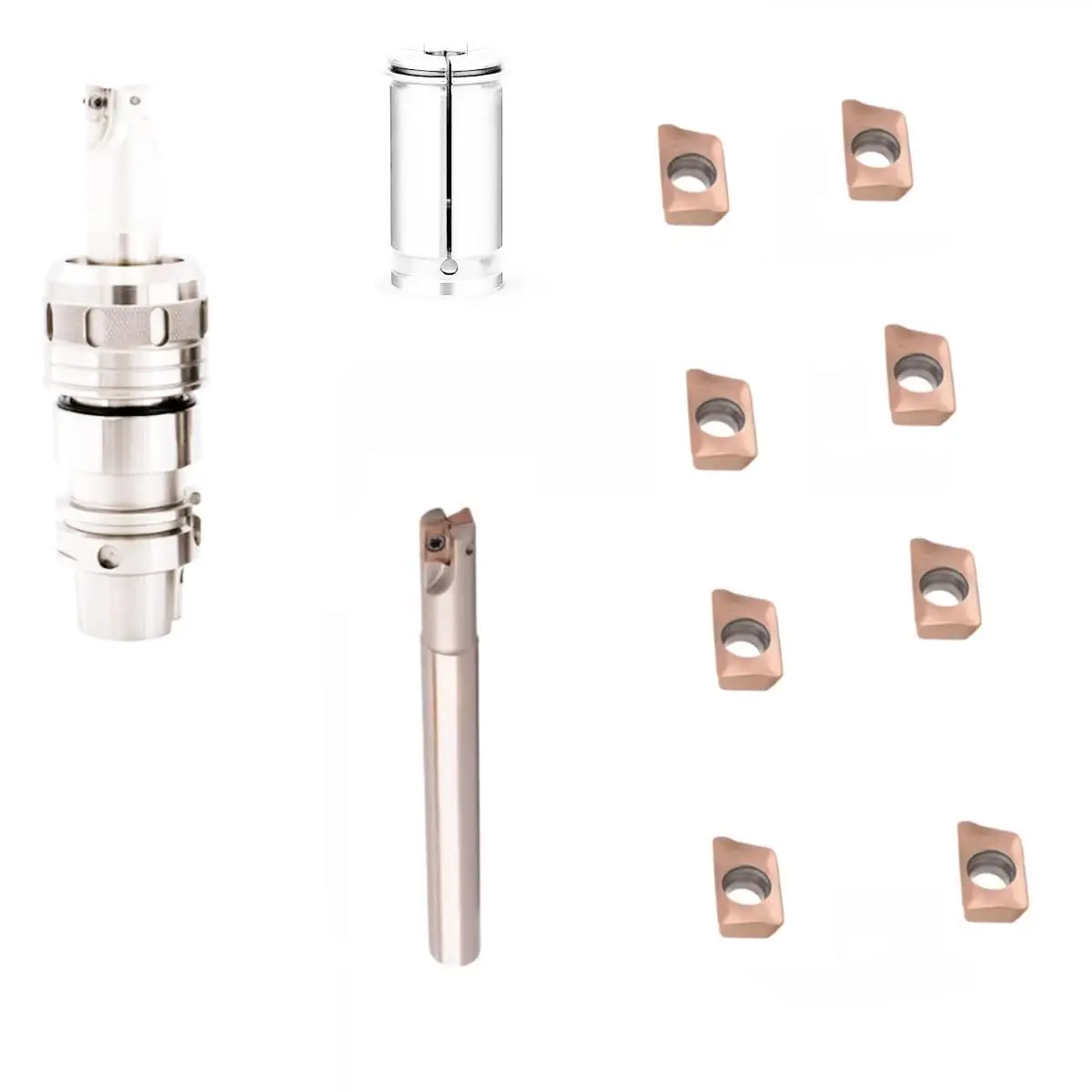 CNC Root Cleaning Milling Tool Holder Set HSK63A C16 100 APKT05 D10 C10 150L 2T 10mm Diameter 20pcs APK050204 Inserts