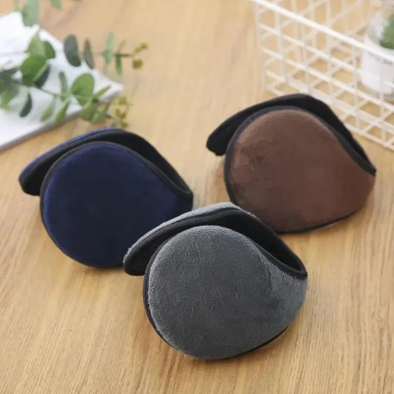 Fashionable Winter Plush Thickened Ear Warmer Women's Men's Coldproof Solid Color Earmuffs Outdoor Soft Protective Earmuffs