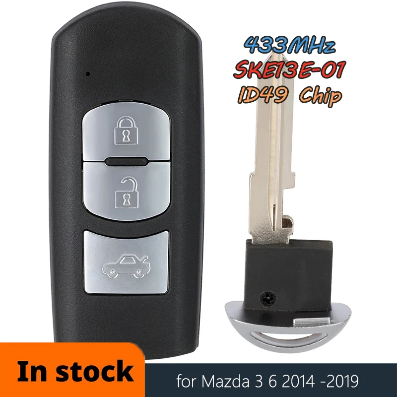

DIYKEY OEM SKE13E-01/SKE13E01 433MHz ID49 Smart Remote Key Fob for Mazda 6 3 MX-5 CX-3 CX-5 CX-7 2010-2012 ( Mitsubishi System）