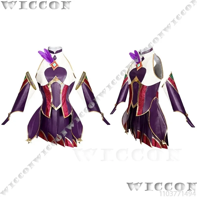 

COSda@Xayah Star Guardian Game League of Legends Cosplay Costume Sexy Purple Dress Purple Wig Ears Women Girl Party Outfit Custo