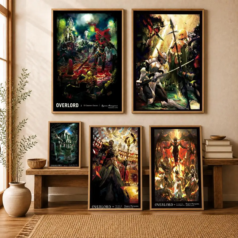 Anime O-Overlord Dark Powerful Poster Modern Home Living Bedroom Bar Hallway Waterproof Wall Art Aesthetic Decor