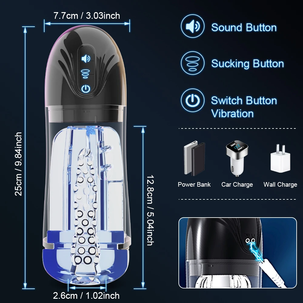Sex Toy Male Masturbation Cup Penis Vibration Vagina Massage Pussy Sucking Male Masturbator Sexmachine Sex Toys Adult for Men view 4