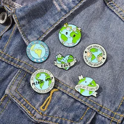 Please Help Earth Enamel Pin Custom Be Kind Hug Earth No Planet B Brooches Lapel Pin Badge Environment Jewelry Gifts For Kids