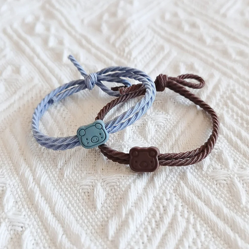 Anillo de pelo de cerdo de carton de alta elasticidad, diadema de pareja anudada de doble capa coreana, pulsera sin daño, banda para el cabello fresca