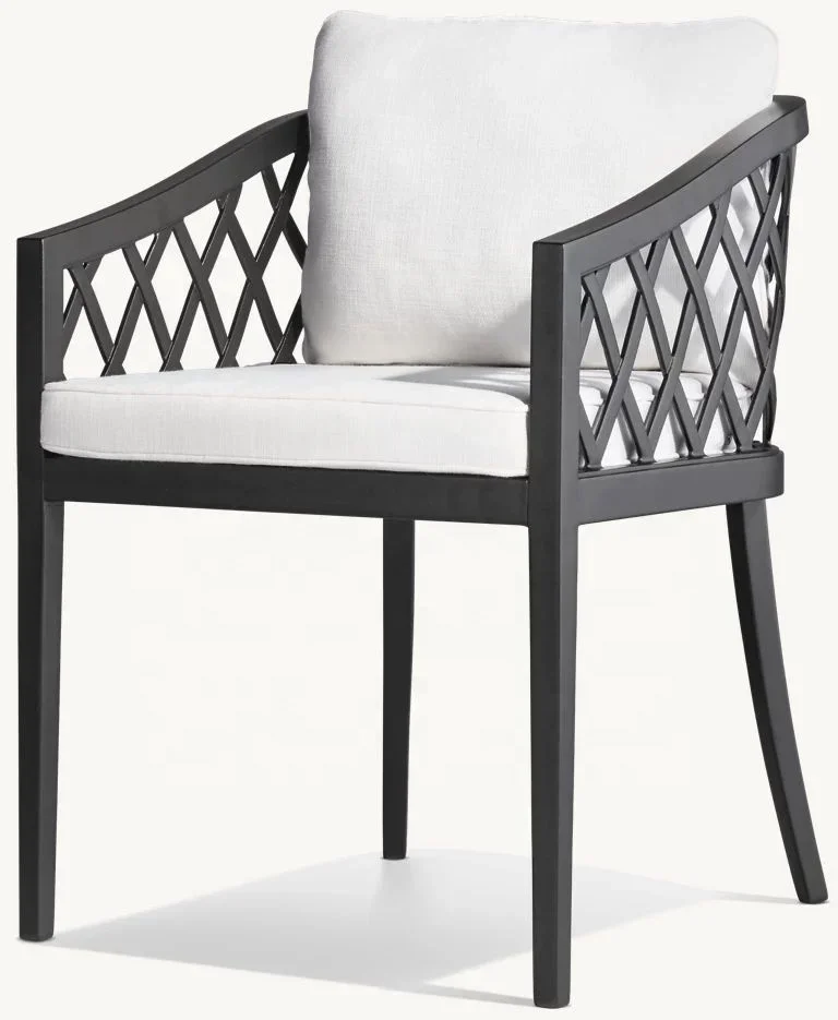 

Furniture luxury Italy outdoor furniture design balcony patio dining furniture champagne aluminum chair