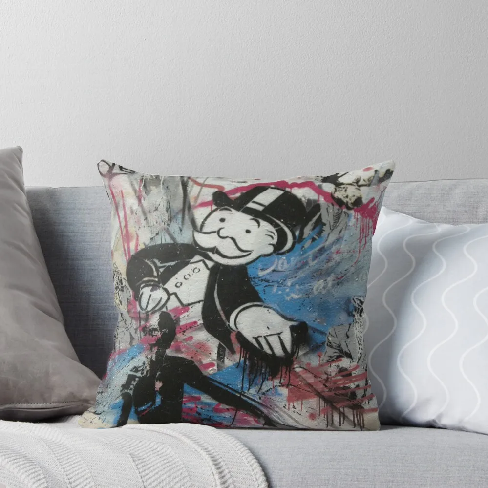 

graffiti - Monopoly man Throw Pillow Pillow Cases Decorative luxury covers christmas decorations for home 2025 pillow