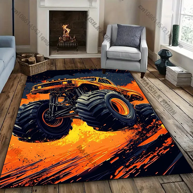 Free shipping! "Bold Monster Truck Rug for Kids' Rooms" carpet for home sofa bedroom, gift mat view 6