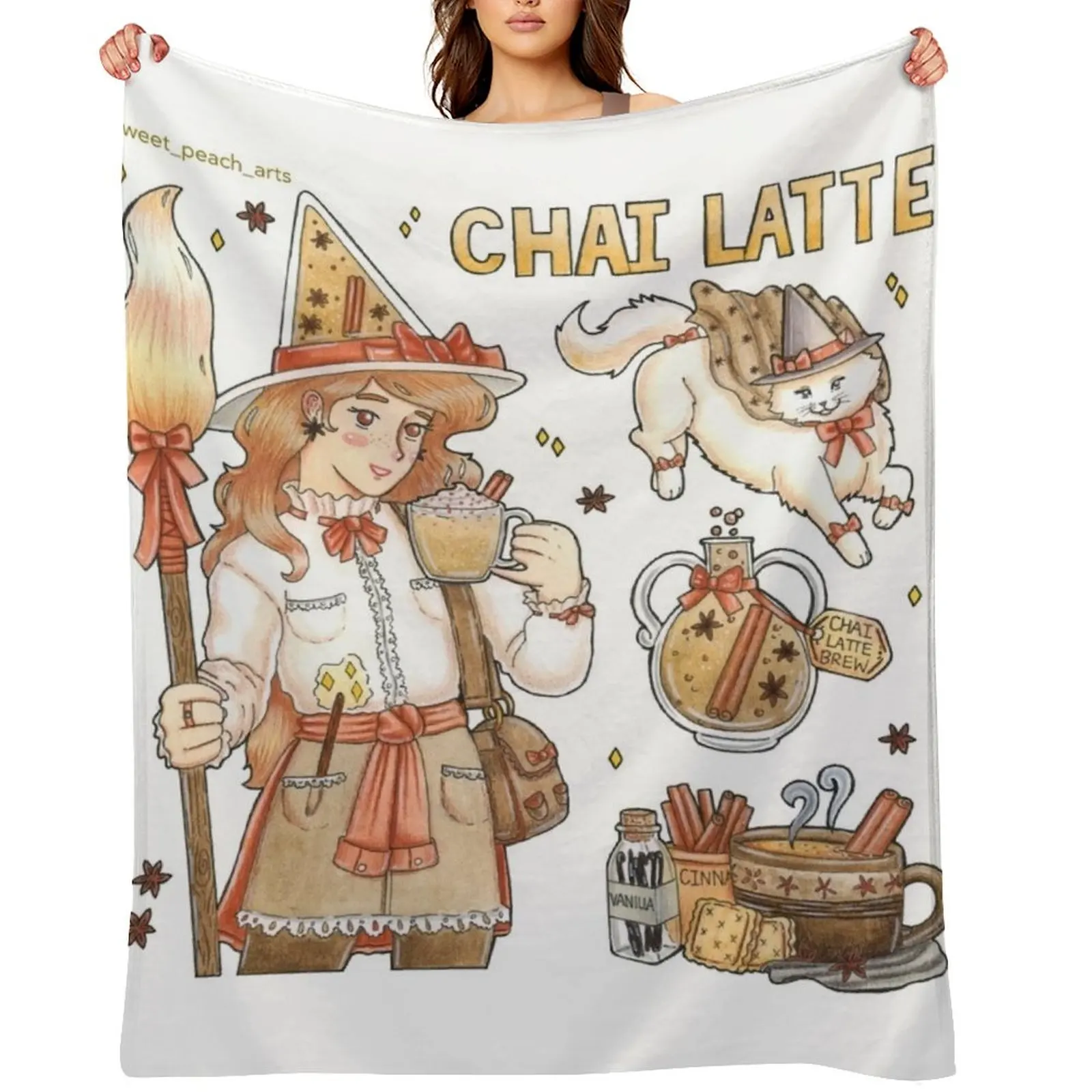 

Chai Tea Latte Witch Aesthetic Throw Blanket Furry Bed covers decorative Beautifuls Blankets