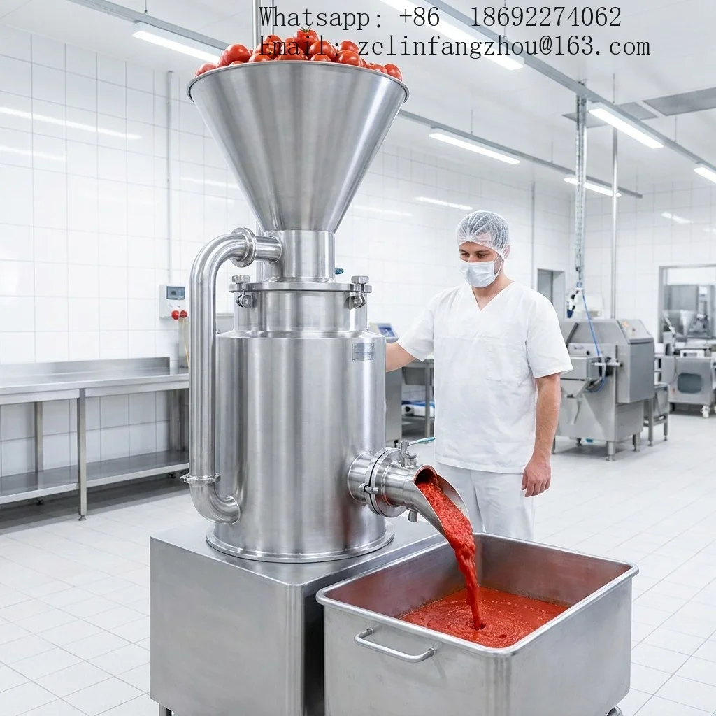 Stainless Steel Vertical Colloid Mill Grinder for Tomato Paste Chili Sauce Almond Milk Grease Emulsion Food Grade Pro