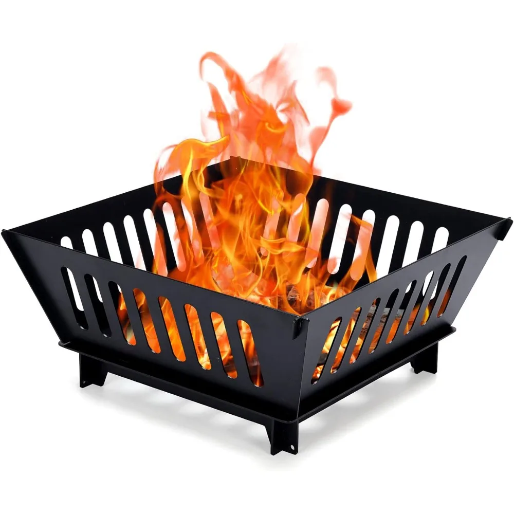 Foldable Portable Plug Fire Pit, Outdoor Fire Pit, Suitable for Outdoor Wood Burning, Outdoor Fire Pit with Storage Bag, 17 Inch