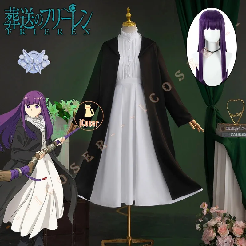 Nuevo disfraz de Cosplay de helecho 2025, peluca de Anime Frieren Beyond Journey's End, chaqueta, uniforme, sombreros, fiesta de Halloween W ❤ ❤ dd