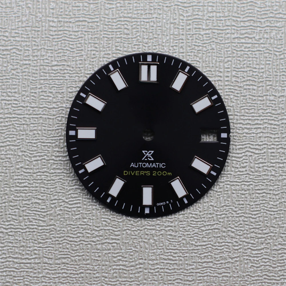 Black/Blue/Grey Watch Dial 28.5mm Green Luminous Diving Watch Face for NH35/NH36/4R/6R Mechanical Movement