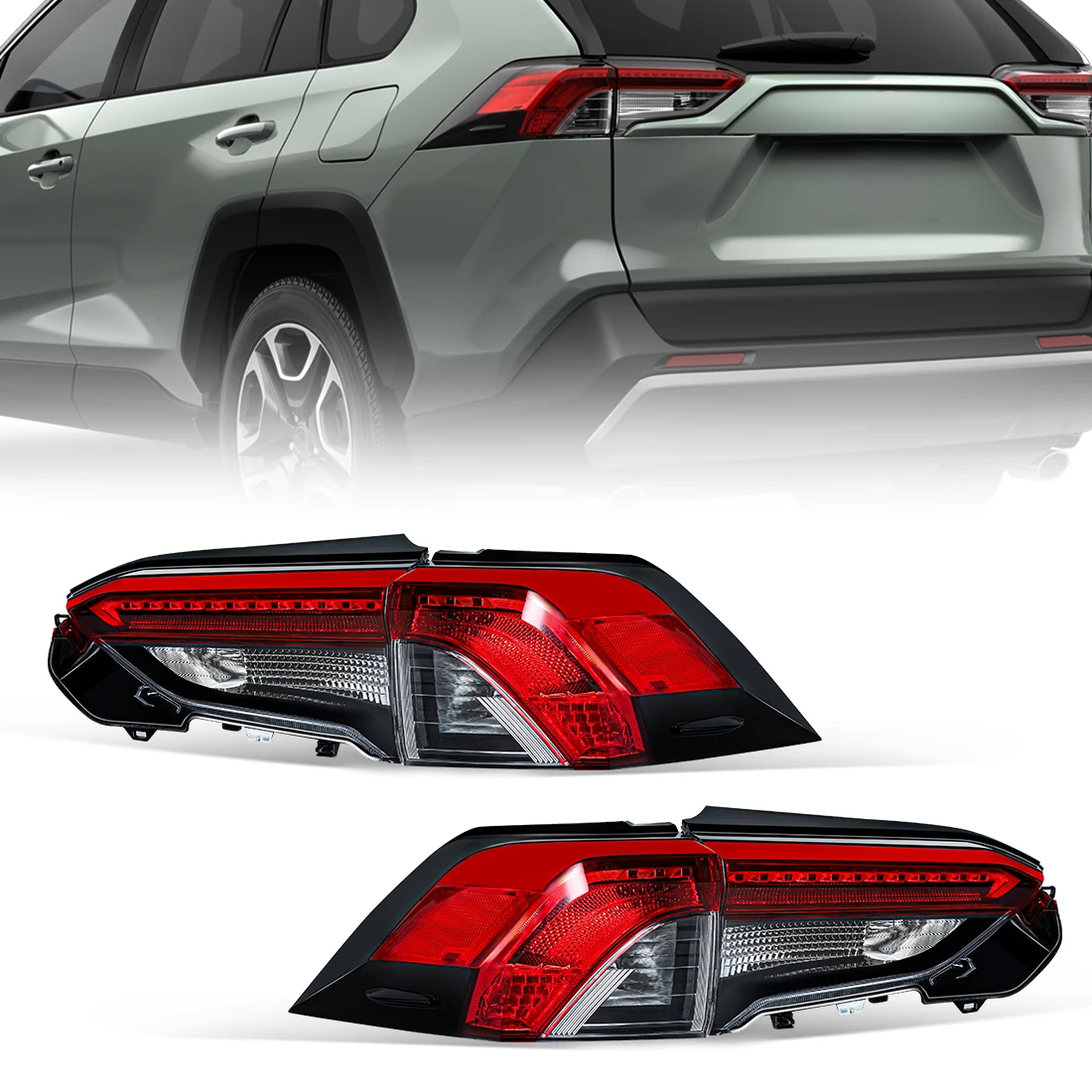 

Tail Lamp Assembly For Toyota RAV4 2019 2020 2021 Rear Tail Light Brake Lamp Warning Light Right/Left Side Taillight Accessories