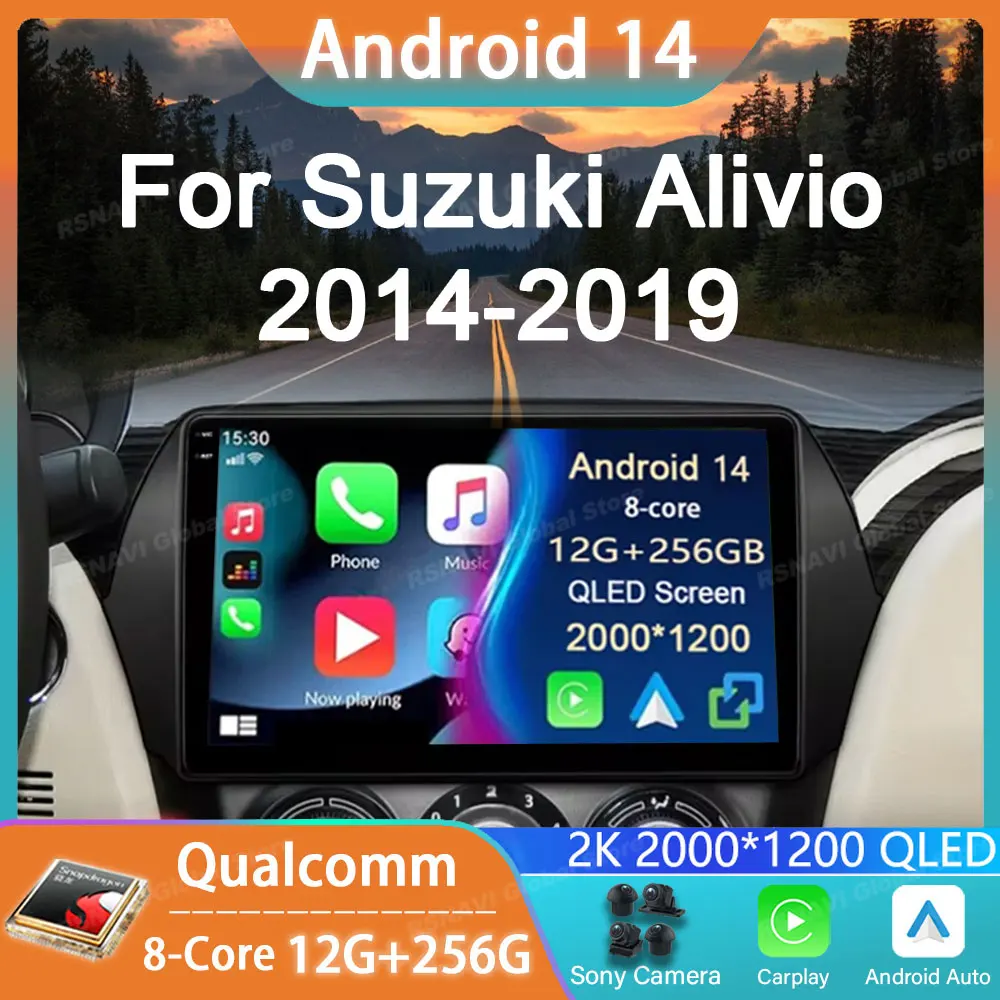 

Car Radio Android 14 For Suzuki Alivio Ciaz 2014 - 2019 GPS Carplay Multimedia Player Navigation Stereo Auto DSP Head Unit Audio