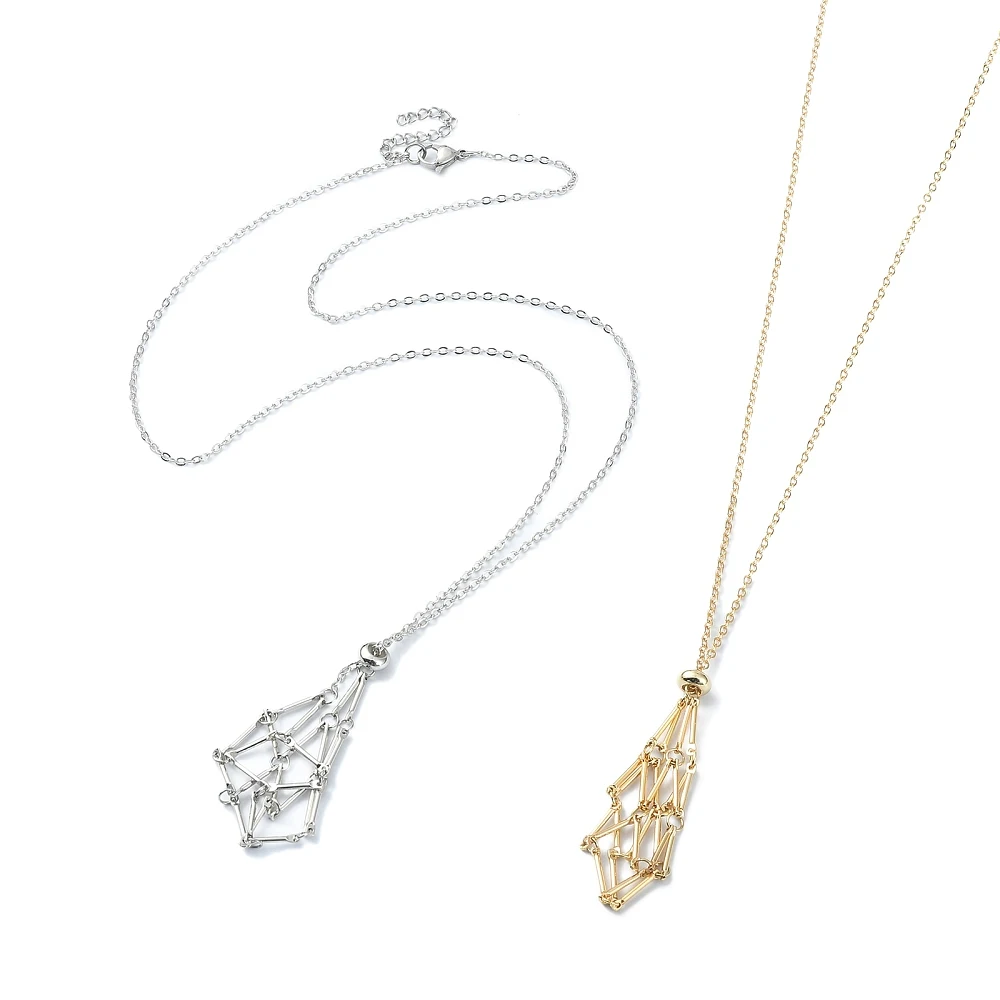 PandaHall 6 Stück 2-farbige Messing-Gliederketten für Makramee-Beutel, Platin & Gold, je 3 Stück pro Farbe für Anhänger-Halsketten und Schmuck – Detail 17