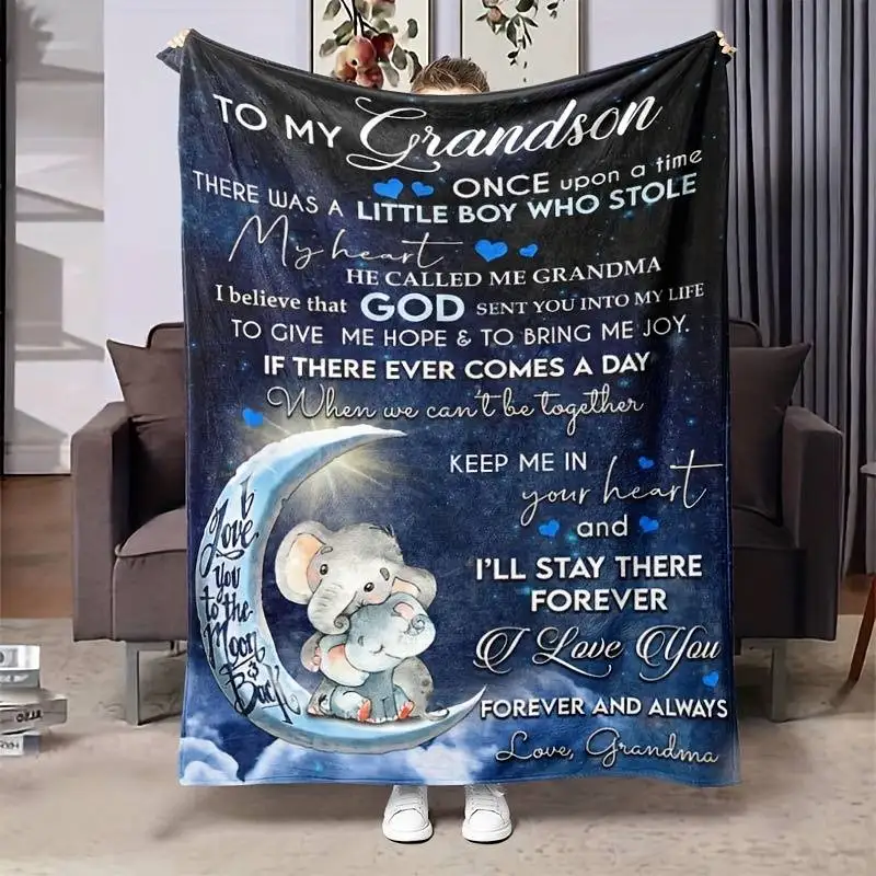 

Плед с цитатой «Любовь бабушки к внукам», мягкий уютный фланелевый плед для дивана, кровати, подарок на день рождения и Рождество