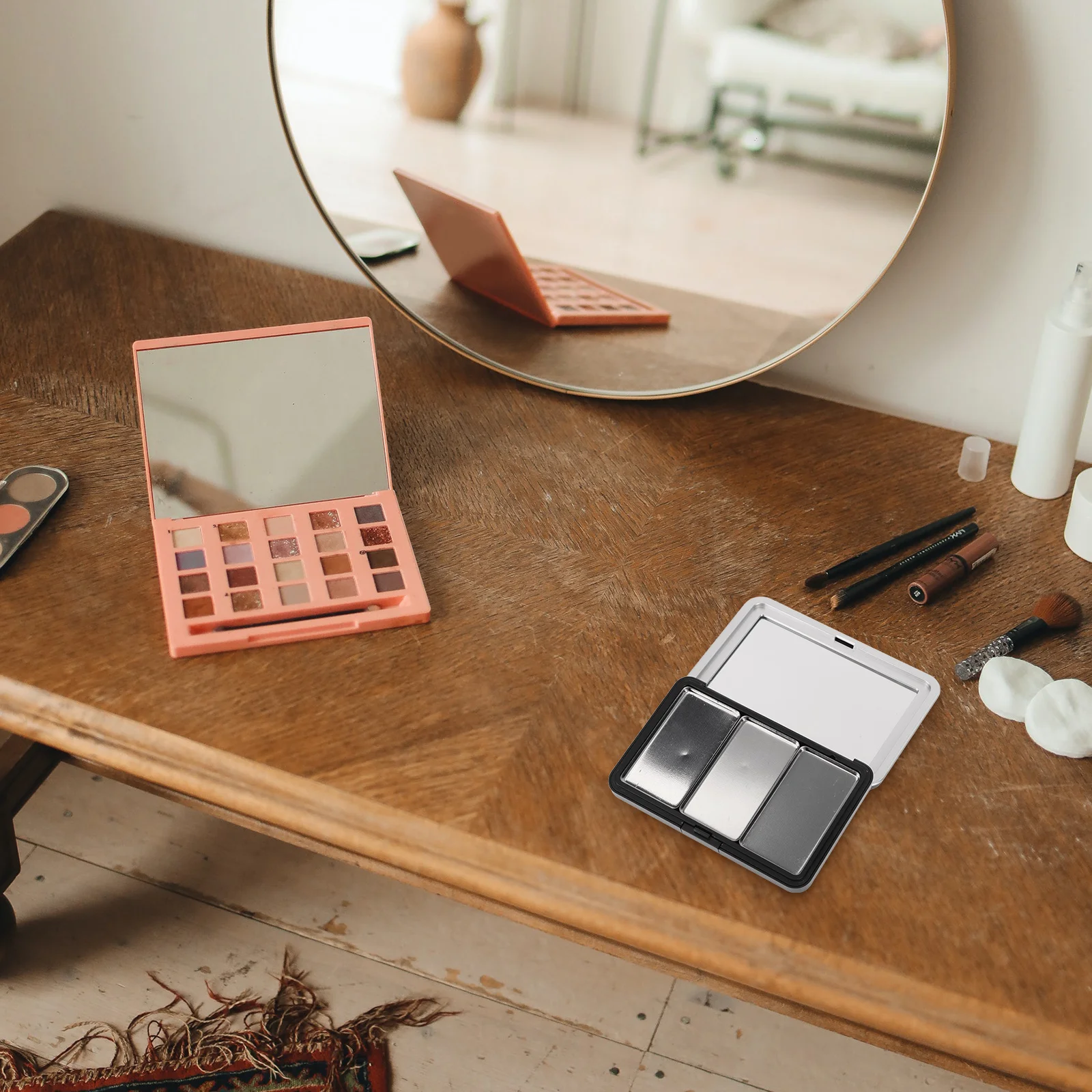 

Compact Multi-Grid Eyeshadow Box Reusable Diy Makeup Sub Blusher Lipstick Container Travel Size Lightweight Leakproof Refillable