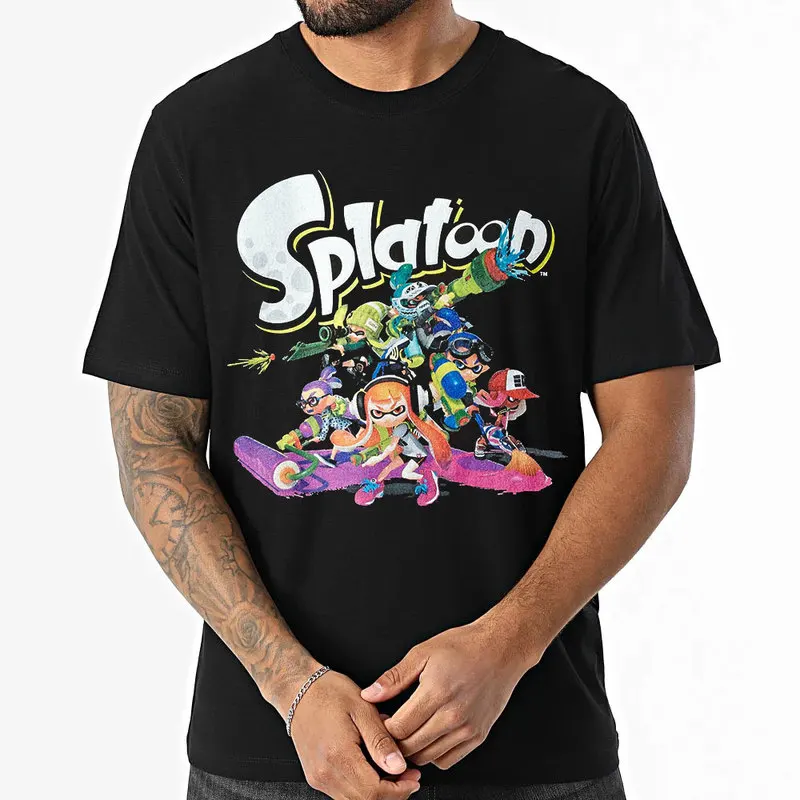 Cute Cartoon Videogame Splatoon Gift T Shirt for Gamer 1231 Short Sleeve Graphic Clothes 100% cotton Unisex Tee US Size S-6XL