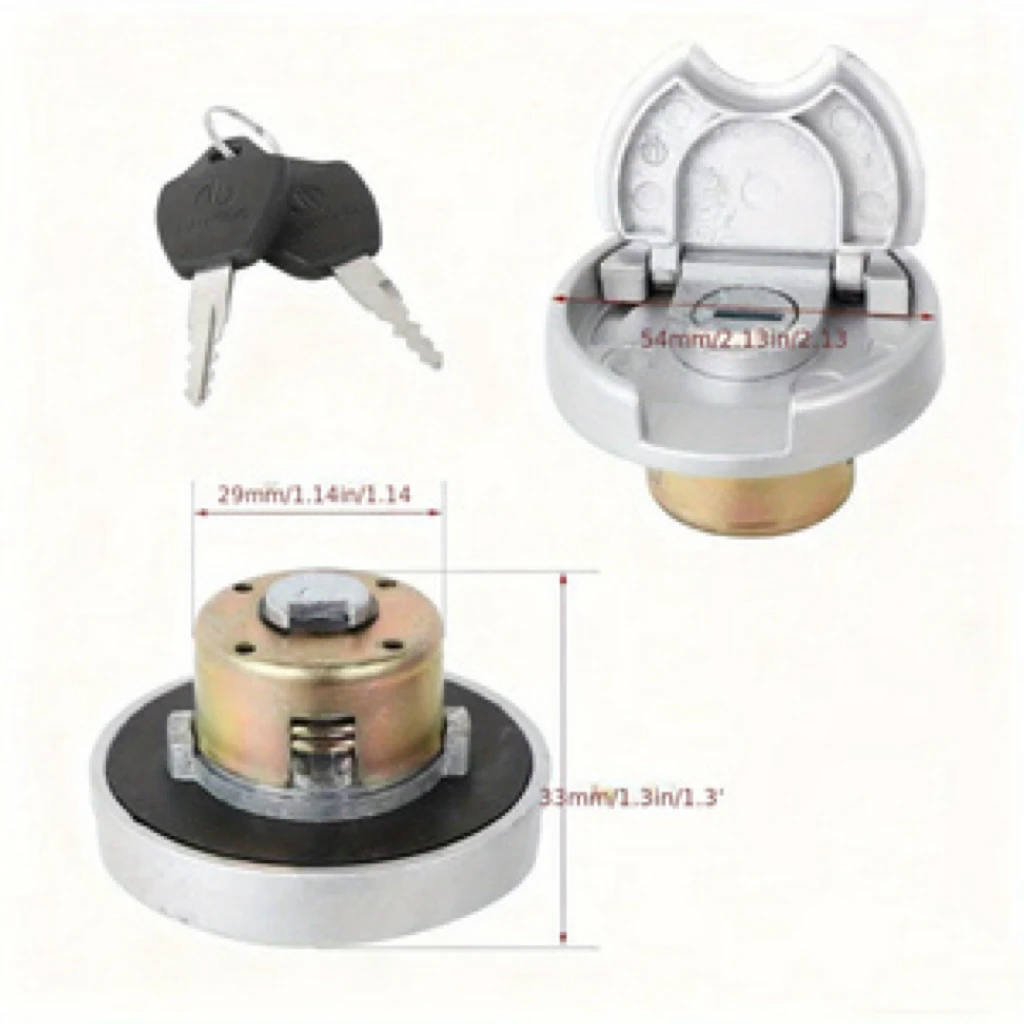Lockable Fuel Tank Cap With Keys Light For GY6 50cc Scooter Moped Motorcycle Aftermarket Replacement Gas Tank Cover Accessories