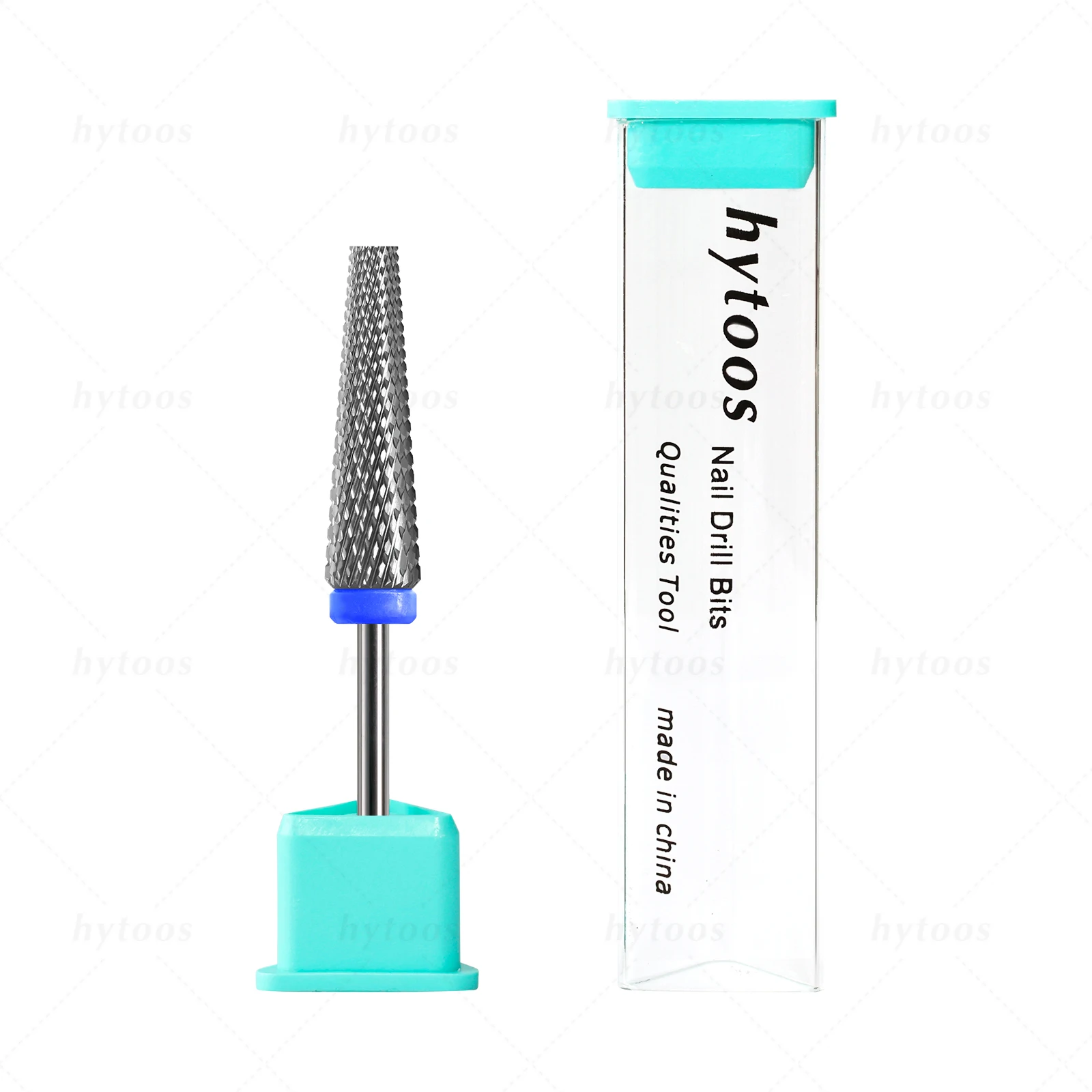 HYTOOS 5-in-1-Nagelbohrer mit flacher Oberseite, 24 mm lang, konische Hartmetall-Nagelbits, elektrisches Bohrzubehör, Gel-Nagellack-Entfernungswerkzeug