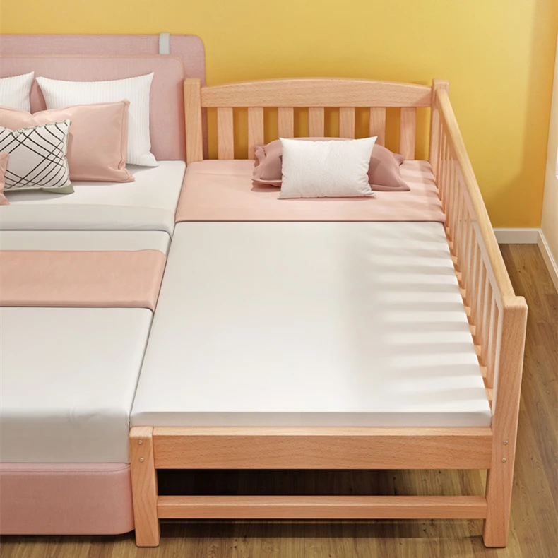 Picture 3: 1.35m Solid Wood Princess Kids Single Bed Frame Anti-Collision Stable Comfortable Girls Bedroom Sleeping Furniture