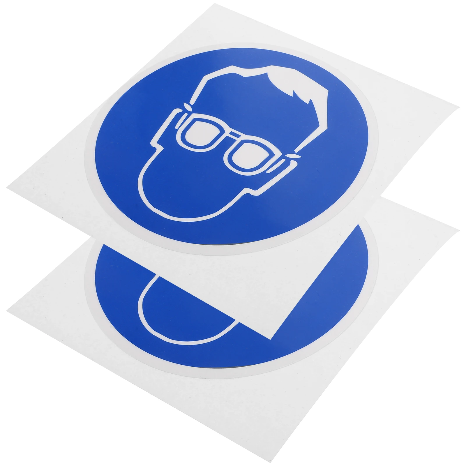 2 pcs Protective Goggles Sign 100mm Diameter Wear Protection Sticker Industrial Production Not Fade