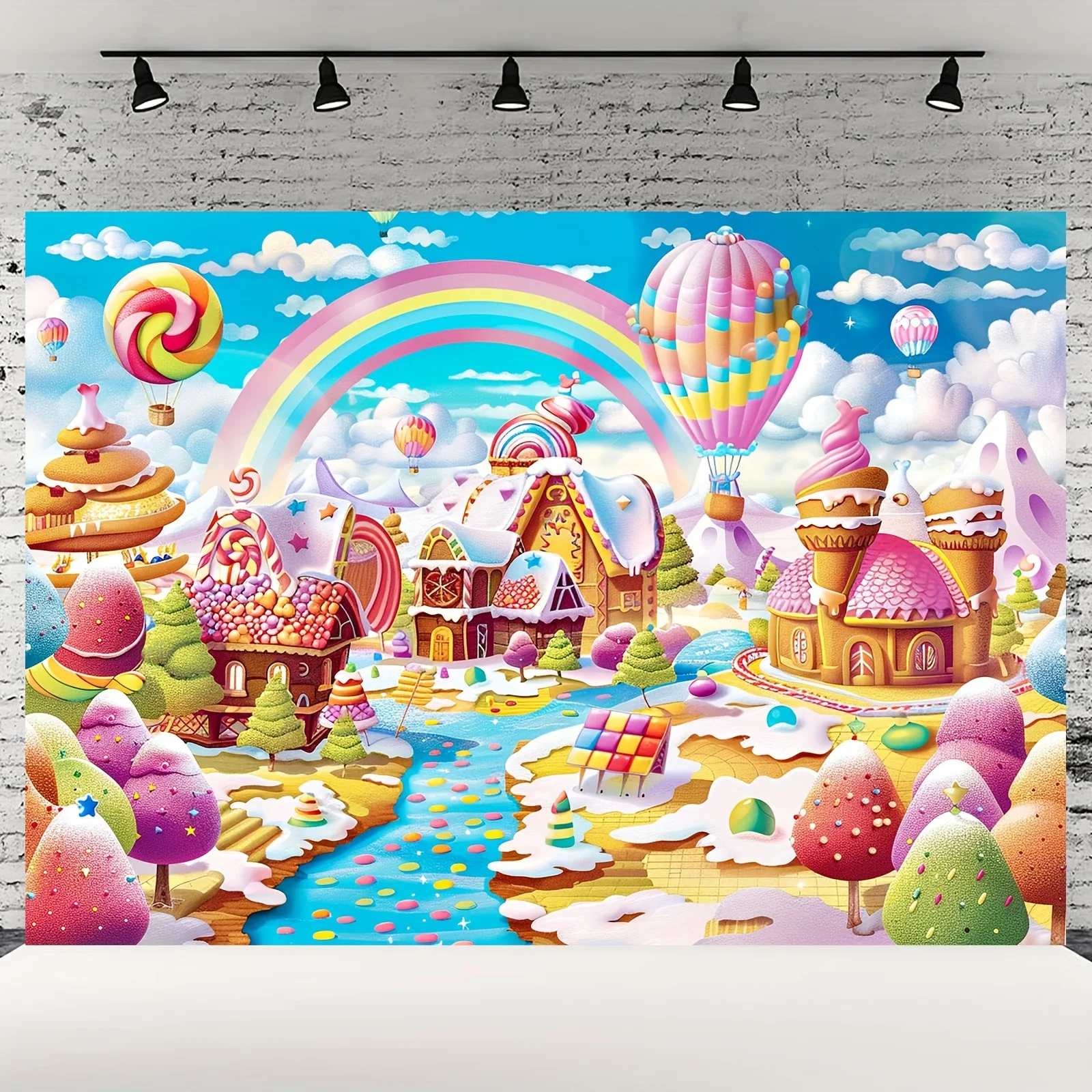 Candy Land Background Gingerbread Party Background Shower Birthday Decoration Photography Studio Props Supplies