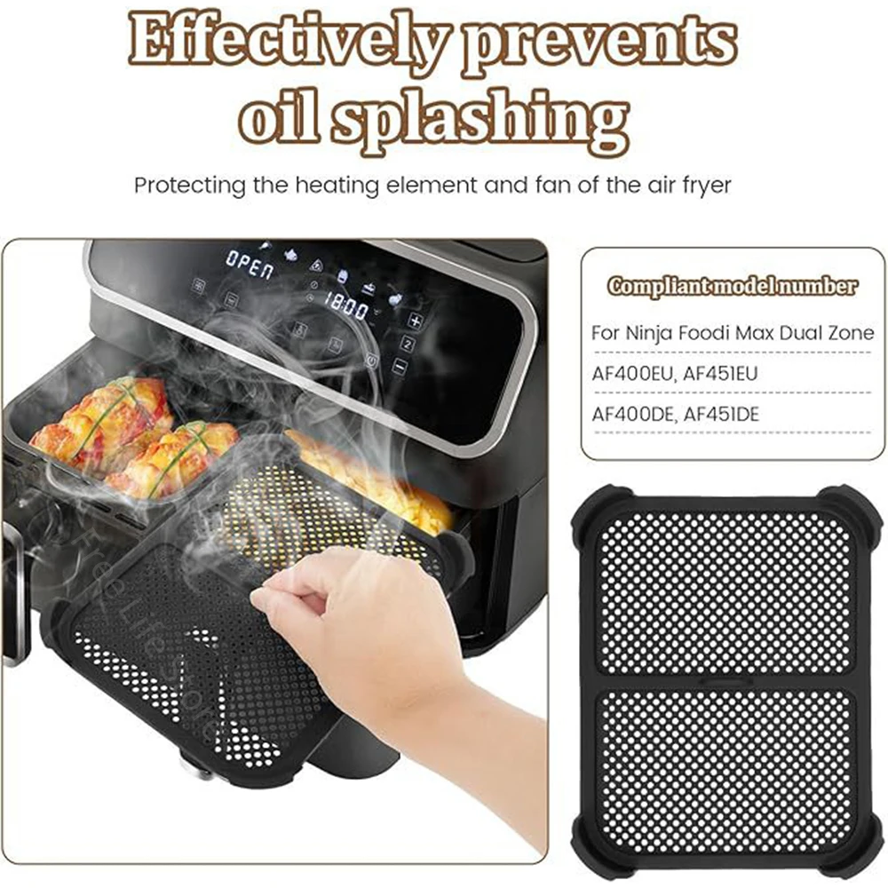 Air Fryer Splatter Guard Heat Resistant Air Fryer Splatter Screen For Ninja Foodi AF400 AF451 DZ401 Air Fryer Baking Accessories