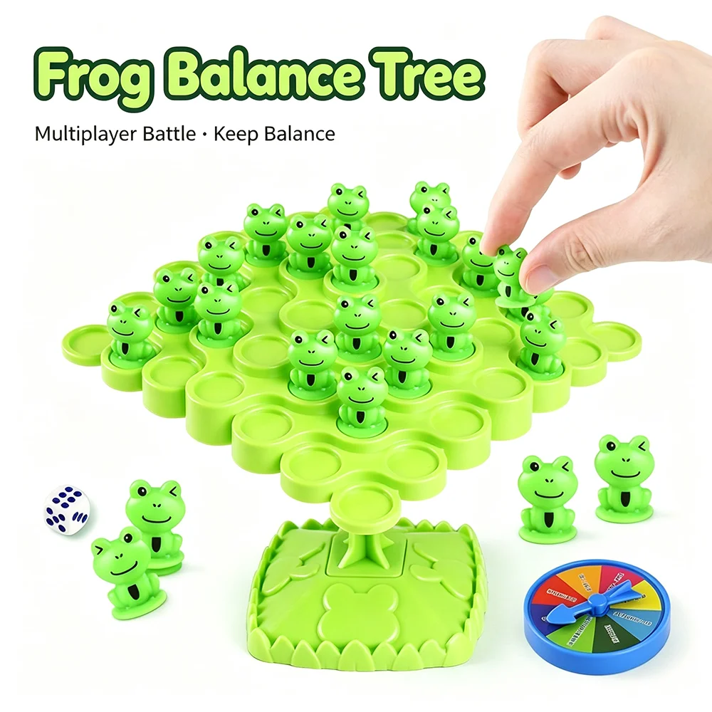 Fun Frog Balance Tree Toys Balancing Board Children Math Game Parent-child Interaction Tabletop Balance Game Toy Gift for Kids