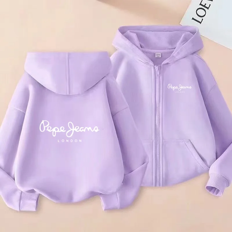Kids New Colorful Letters Zipper Style Hoodie Charming Clothes Girl Boy 3-12Yrs Leisure Fashion Sweatshirt Long Sleeves Top Coat