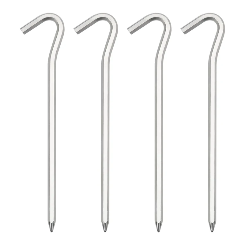 4 Pack Aluminum Tent Pegs Hexagon Tent Stakes With Hook 7 Inches Long Canopy Pegs Tent Pegs Aluminum Alloy