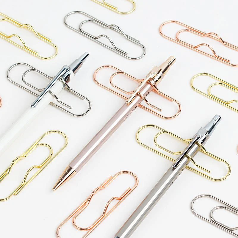 Multi-Purpose Paper Clips Paper Fix Clips Pen Holder Clips Notebook Pen Holder Book Pin For Notebook Journal Document Clips