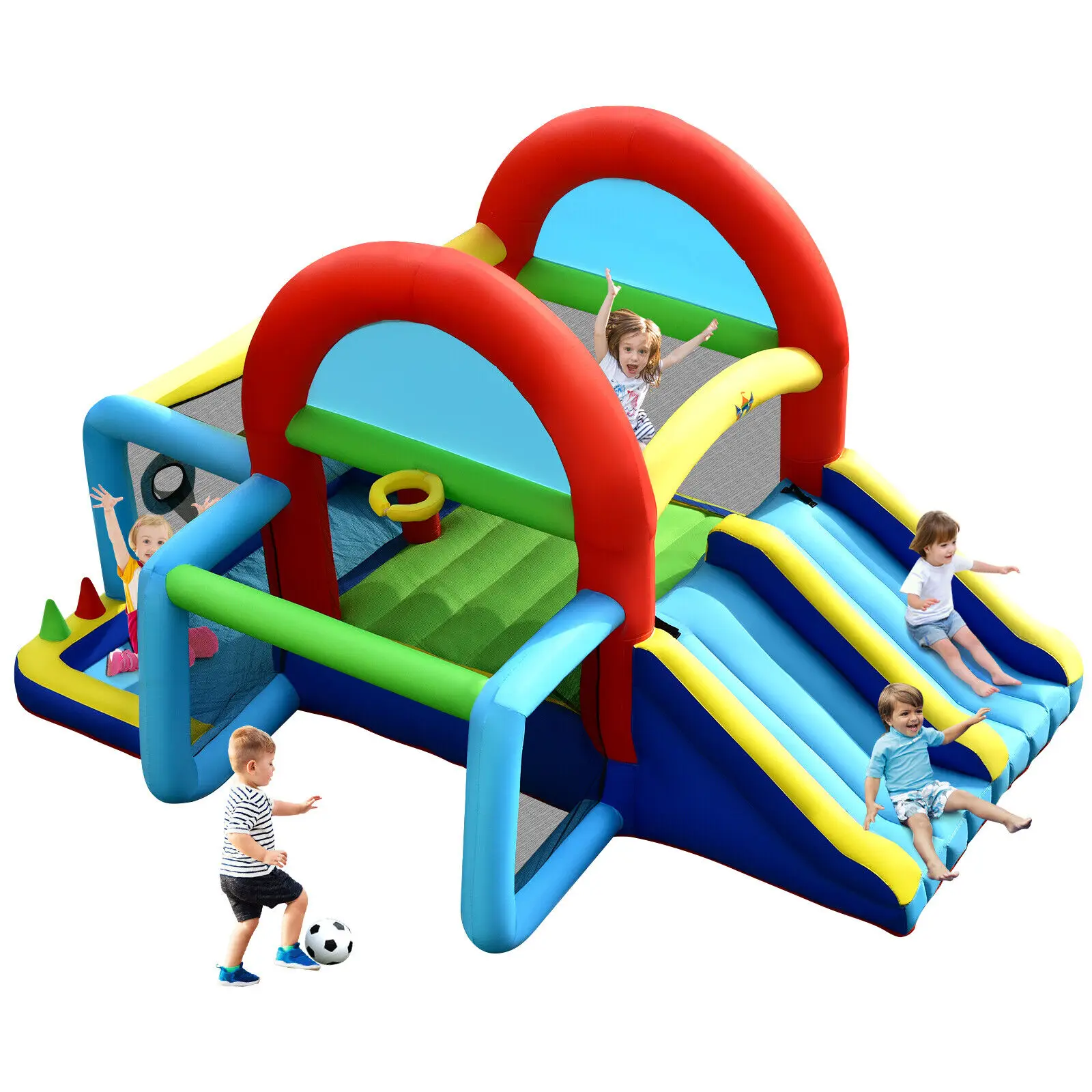 Inflatable Bounce House Kids Bouncy Castle Climbing Wall Blower Excluded