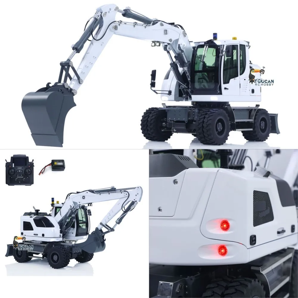 RTR 914 RC Hydraulic Wheeled Excavator 1:14 7CH Valve Digger 2WD:4WD Remote Control Engineering Vehicle Axle Lock PL18EV Lite