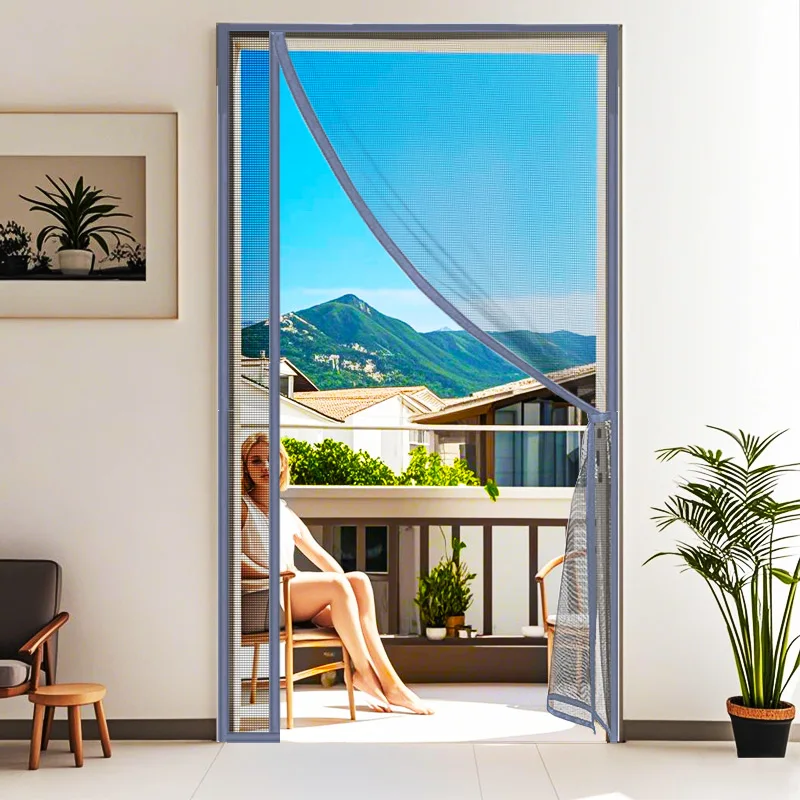 

Grey Magnetic Door Screen Mosquito Net Custom Size Insect Mesh and Mosquito Proof Invisible ﻿for Kitchen indoor living room