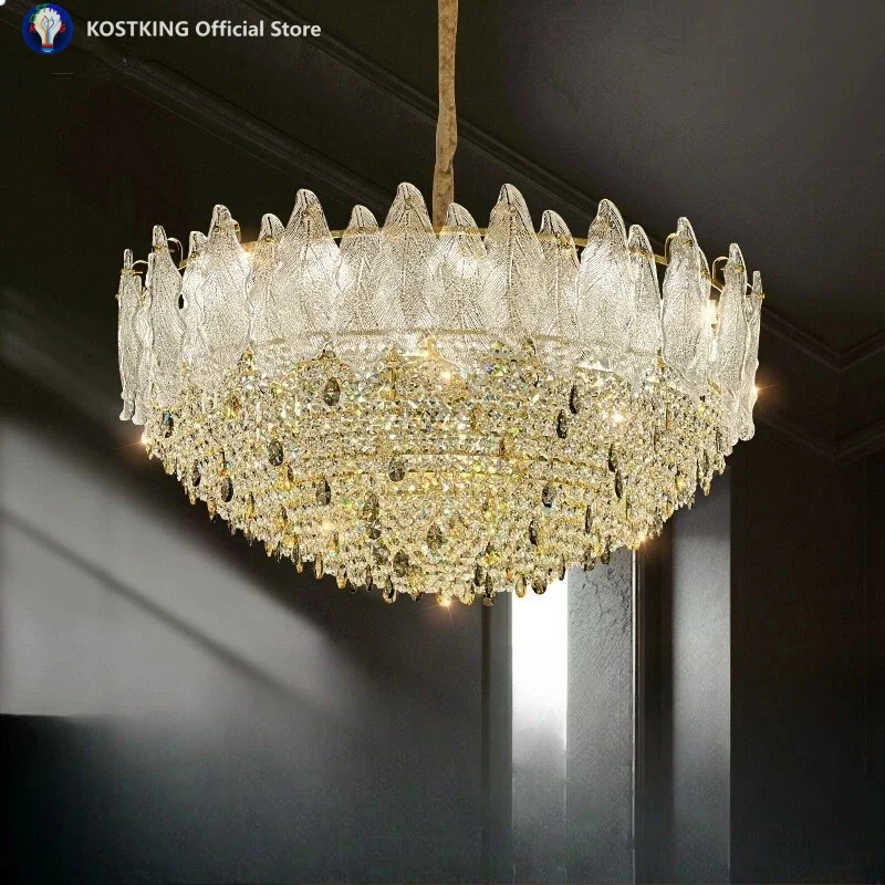 

Modern Luxury High-End Crystal Light High-End Master Bedroom Dining Room Light French Style For Living Room Pendant Light