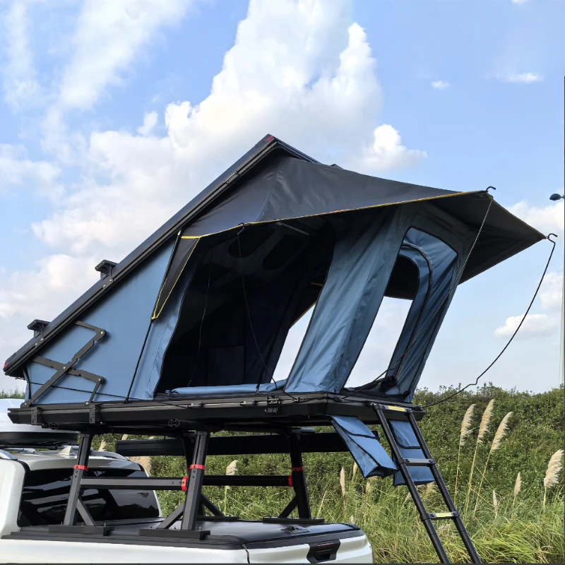 Hot Selling Ultralight Aluminium Hard Shell Triangle Rooftop Tent For 2-3 Person Camping