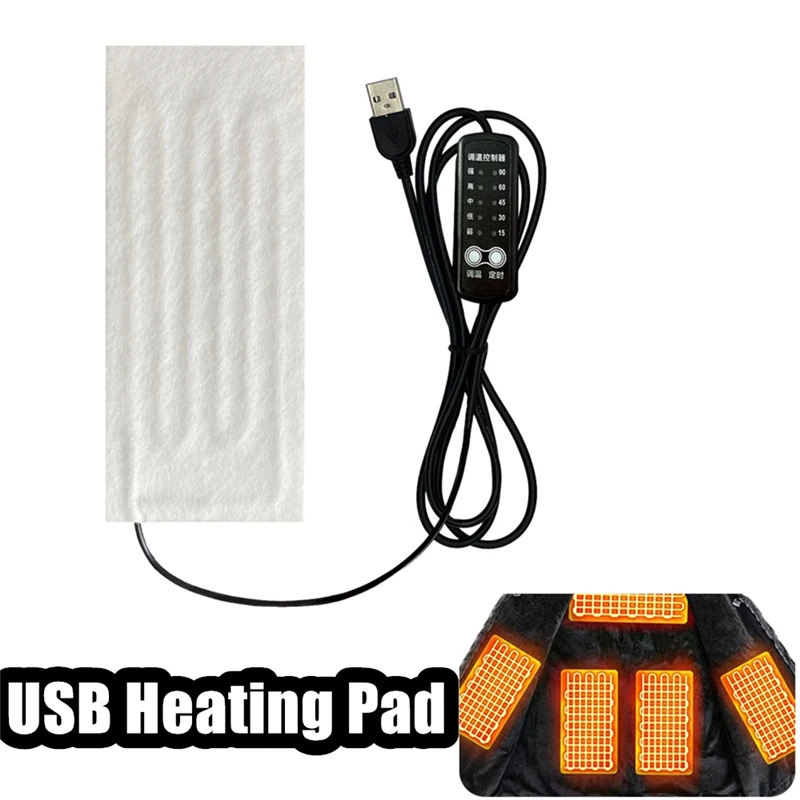 5V Heating Pad USB Heating Wire Heating Mat 5V Electric Heating Element Film Heater Pad for Warming Feet Heating Vest Coat