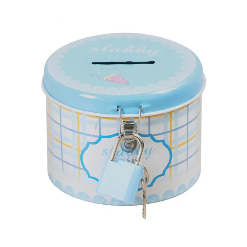 House shape coin safe storage box Round Cute Piggy Bank Money Box With Metal Lock and Key Cartoon storage box Birthday Gift NEW